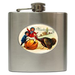 Vintage Thanksgiving Hip Flask (6 Oz) by Valentinaart