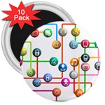 Icon Media Social Network 3  Magnets (10 pack)  Front