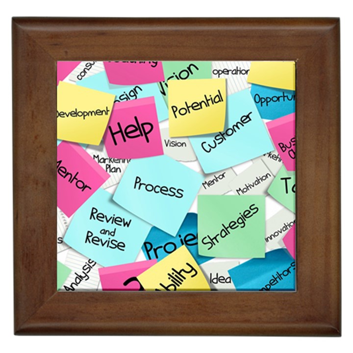 Stickies Post It List Business Framed Tiles