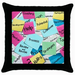 Stickies Post It List Business Throw Pillow Case (black) by Celenk