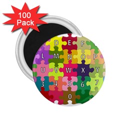 Puzzle Part Letters Abc Education 2 25  Magnets (100 Pack)  by Celenk