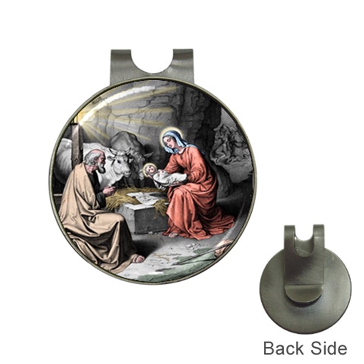 The birth of Christ Hat Clips with Golf Markers