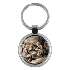 The Birth Of Christ Key Chains (round)  by Valentinaart