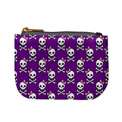 Cute Skulls And Bows Coin Change Purse by Ellador