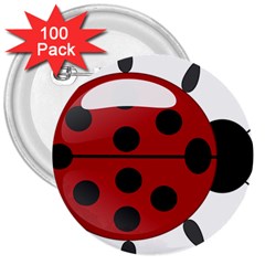 Ladybug Insects Colors Alegre 3  Buttons (100 Pack)  by Celenk