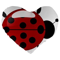 Ladybug Insects Colors Alegre Large 19  Premium Heart Shape Cushions by Celenk