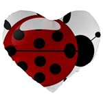 Ladybug Insects Colors Alegre Large 19  Premium Heart Shape Cushions Front