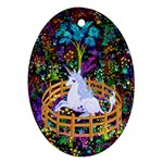 The Last Unicorn in Captivity Oval Ornament Front