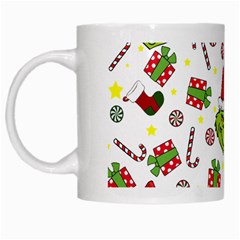 Grinch Pattern White Mugs by Valentinaart