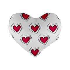 All Cards 09 Standard 16  Premium Flano Heart Shape Cushions by SimpleBeeTree