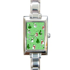 Snowman Pattern Rectangle Italian Charm Watch by Valentinaart