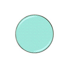 Tiffany Aqua Blue Chevron Zig Zag Hat Clip Ball Marker (4 Pack) by PodArtist