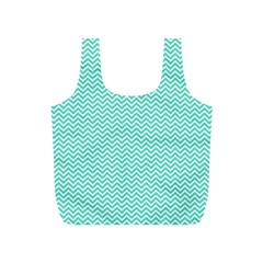 Tiffany Aqua Blue Chevron Zig Zag Full Print Recycle Bags (s)  by PodArtist