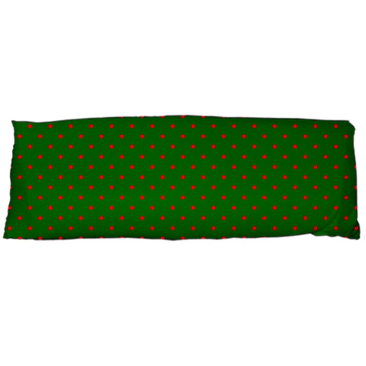 Mini Red Dots on Christmas Green Body Pillow Case (Dakimakura)