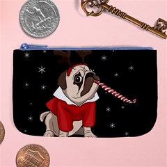 Pug Xmas Large Coin Purse by Valentinaart