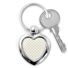 Gold Scales Of Justice On White Repeat Pattern All Over Print Key Chains (heart)  by PodArtist