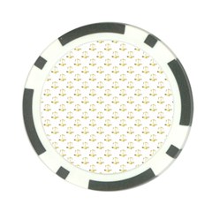 Gold Scales Of Justice On White Repeat Pattern All Over Print Poker Chip Card Guard (10 Pack) by PodArtist