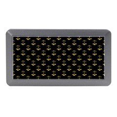 Gold Scales Of Justice On Black Repeat Pattern All Over Print  Memory Card Reader (mini) by PodArtist