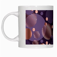 Random Polka Dots, Fun, Colorful, Pattern,xmas,happy,joy,modern,trendy,beautiful,pink,purple,metallic,glam, White Mugs by NouveauDesign