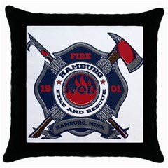 Hamburg, Minn Fire Dept Throw Pillow Case (black) by Bigfootshirtshop