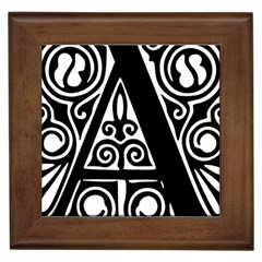 Alphabet Calligraphy Font A Letter Framed Tiles by Celenk