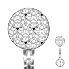 Pattern Zentangle Handdrawn Design Stainless Steel Nurses Watch by Celenk