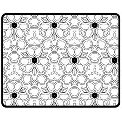 Pattern Zentangle Handdrawn Design Double Sided Fleece Blanket (medium)  by Celenk