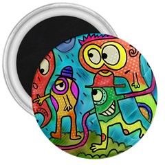 Painting Painted Ink Cartoon 3  Magnets by Celenk