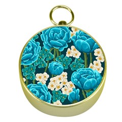 Light Blue Roses And Daisys Gold Compasses by allthingseveryone