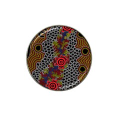 Aboriginal Art - Waterholes Hat Clip Ball Marker by hogartharts