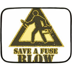 Save A Fuse Blow An Electrician Double Sided Fleece Blanket (mini)  by FunnyShirtsAndStuff