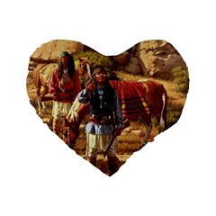 Apache Braves Standard 16  Premium Heart Shape Cushions by allthingseveryone