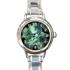 Northern Lights In The Forest Round Italian Charm Watch by Ucco