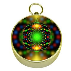 Christmas Ornament Fractal Gold Compasses by Celenk