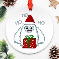 Yeti Xmas Round Ornament (two Sides) by Valentinaart