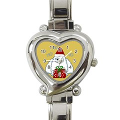 Yeti Xmas Heart Italian Charm Watch by Valentinaart