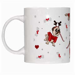 Pug Xmas Pattern White Mugs by Valentinaart