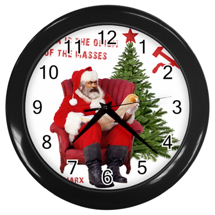 Karl Marx Santa  Wall Clocks (Black)