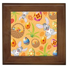 Easter Bunny And Egg Basket Framed Tiles by allthingseveryone