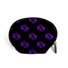 Purple Pisces On Black Background Accessory Pouches (small)  by allthingseveryone