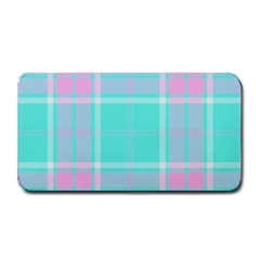 Blue And Pink Pastel Plaid Medium Bar Mats by allthingseveryone