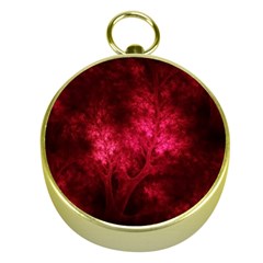 Artsy Red Trees Gold Compasses by allthingseveryone