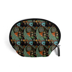 Pattern Background Fish Wallpaper Accessory Pouches (small)  by Celenk