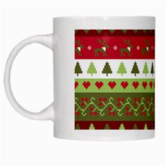 Christmas Spirit Pattern White Mugs by patternstudio