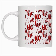 Ho Ho Ho Santaclaus Christmas Cheer White Mugs by patternstudio