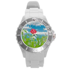 Beauty Nature Scene Photo Round Plastic Sport Watch (l) by dflcprints