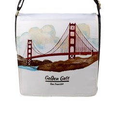 San Francisco Golden Gate Bridge Flap Messenger Bag (l)  by Bigfootshirtshop