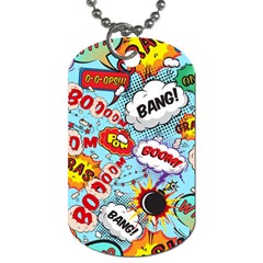 Comic Pattern Dog Tag (one Side) by Bigfootshirtshop