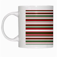 Christmas Stripes Pattern White Mugs by patternstudio