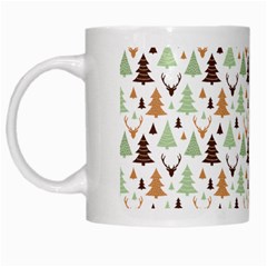 Reindeer Christmas Tree Jungle Art White Mugs by patternstudio